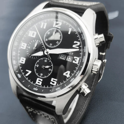 Corgeut 9003 Chronograph Watch 41mm Date Month MIYOTA OS00 Quartz Sapphire 3ATM