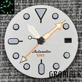 29mm Blue Red Black Orange GMT NH34 White Glossy Dial With Hands C3 Lume Fit NH34 Mechanical Watch Modified Accessories