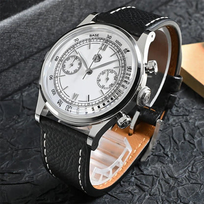 San Martin Men Quartz Watch VK64 Chronograph 38mm SN0101  Sapphire Glass Quick Release Strap 5bar