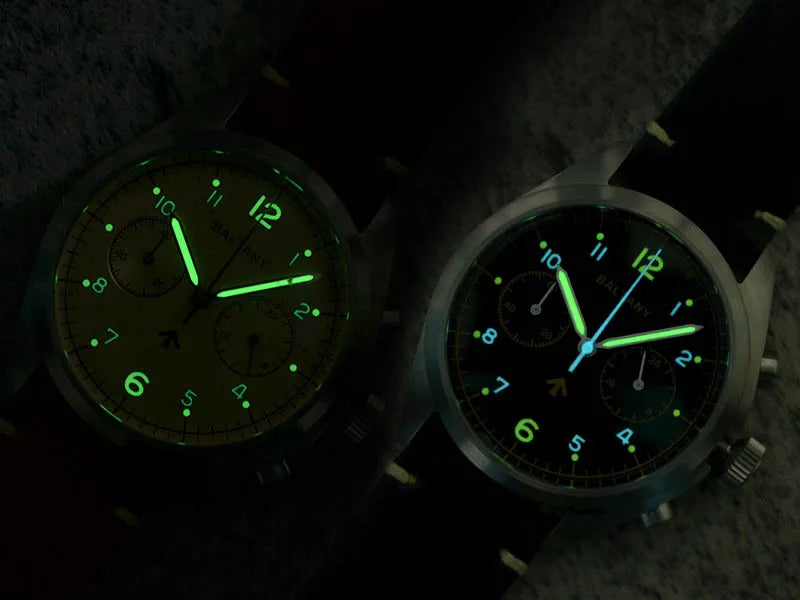 Customizable Watch Baltany 39mm Vk64 Quartz  Military watch Chrono RAF 6BB Homage Multifunction Chronograph 5bar AR Sapphire Swiss Lume