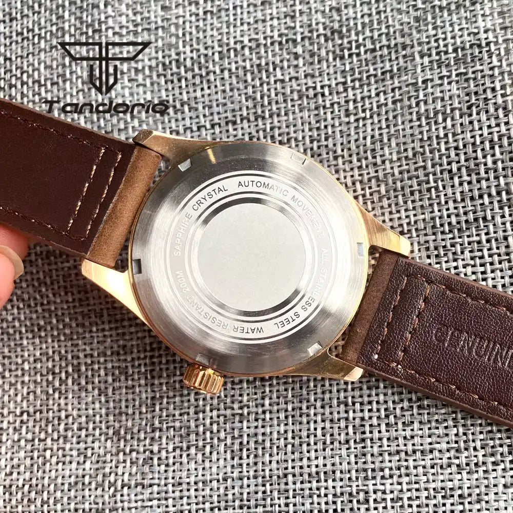 Tandorio CUSN8 Bronze Watch TD131 200m Pilot PT5000 NH35A Automatic Sapphire 39mm