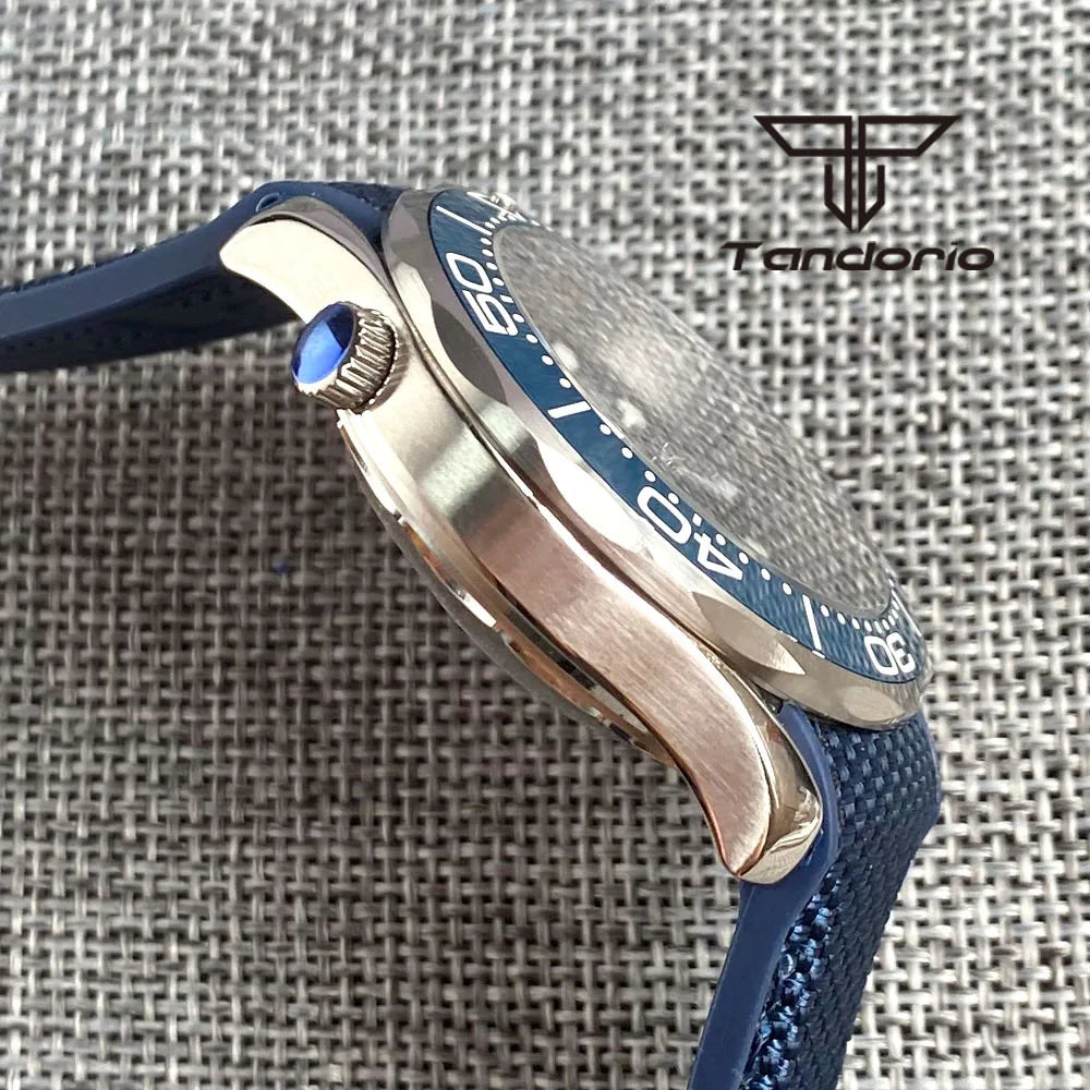 Tandorio 41mm NH35A PT5000 Diver Sapphire  Ceramic seamaster 5Bar TD221