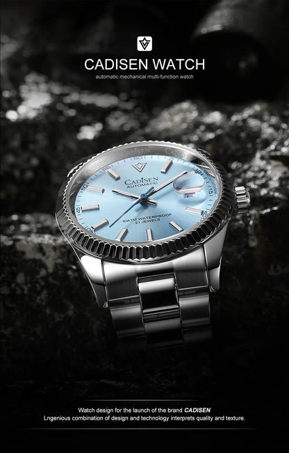Cadisen C8214 DateJust Watch AR Sapphire MIYOTA 8215 10Bar C3 Lume 40MM
