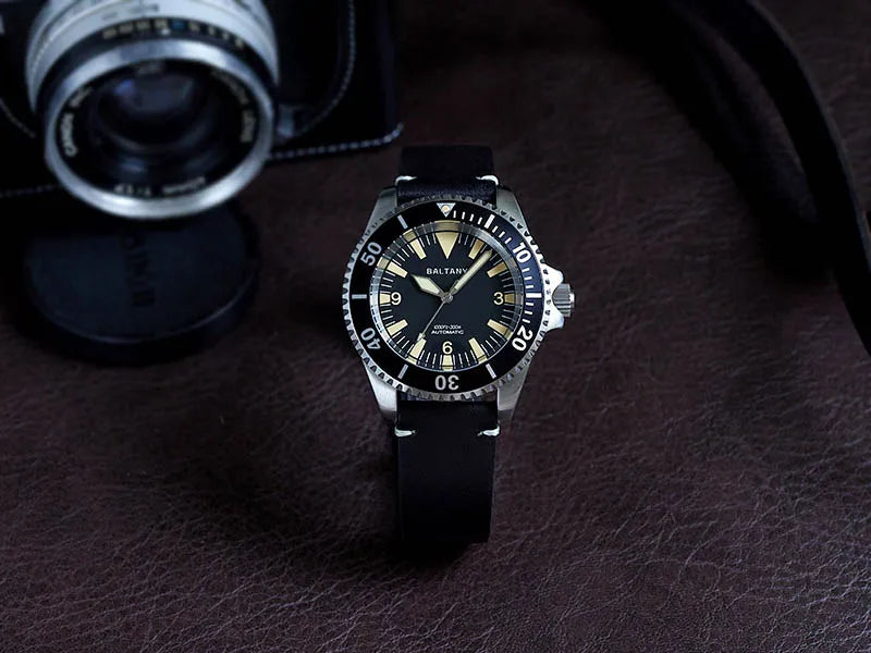 Baltany 42mm Diving Watch Man S3026 NH38 Automatic Watch SapphireCrystal Waterproof StainlessSteel Retro Mechanical Wristwatches