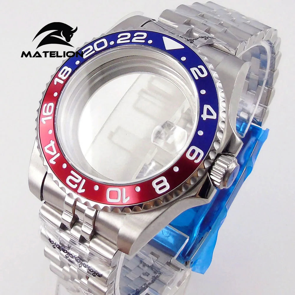 Matelion 200M Diving Case 40mm Fit NH35 NH36 NH34 GMT ETA 2824 PT5000 Watch Case Jubilee Bracelet Sapphire Glass Slide Buckle