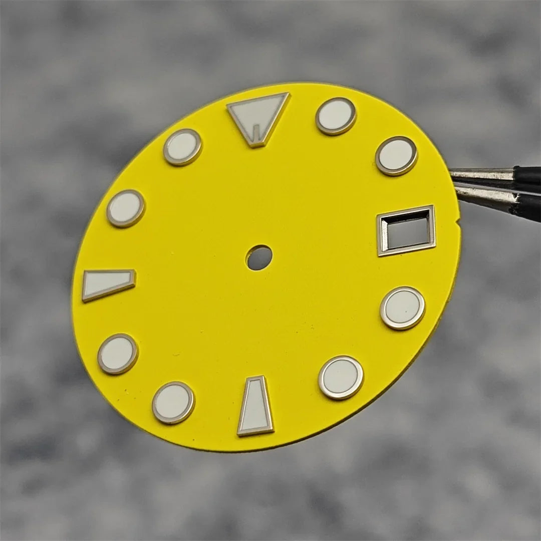 28.5MM New NH35 Dial Green Luminous Watch Face Matte Texture Dial for NH35/ NH36 Mechanical Movement Watch Accessories Repair Parts