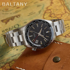 Baltany 40MM Date Sports Watch Man S6083 NH34 Auto Mechanica Watch Ceramic Bezel 20ATM Stainless Steel Bracelet Sports Watch