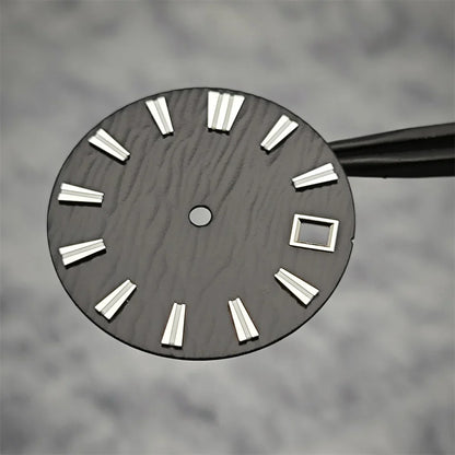 28.5mm NH35 Watch Dial Vertical Wave Stripe Pattern Watch Faces BGW9/C3 Luminous Surface Accessories for NH35/NH36/4R/6R Movement
