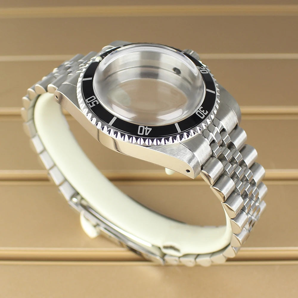 38mm Vintage Diving Watch Case Dome Acrylic Glass For Seiko NH35 NH36 NH38 NH34 Automatic Movement 28.5mm Dial Retro Submariner