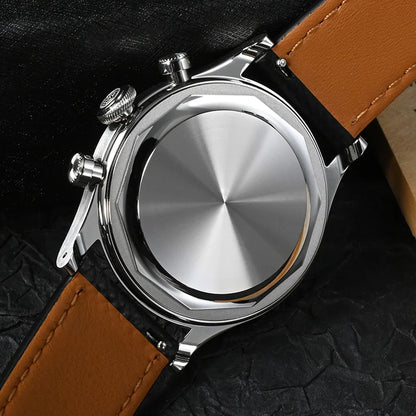 San Martin Men Quartz Watch VK64 Chronograph 38mm SN0101  Sapphire Glass Quick Release Strap 5bar