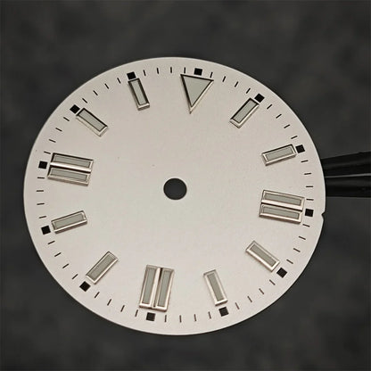 28.5mm Watch Dial Sunray Texture Dial Double Strips Nails Green Luminous Watch Faces for NH35/ 8215/ 2813/ 2836 Movements