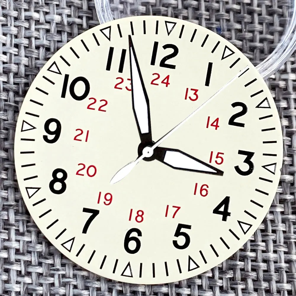 Vintage Pil ot Watch Dial 33.5mm for NH 35 NH 36 NH 38 NH 70 E TA2824 PT 5000 Nologo Dial Face D iver Watch Mod Luminous Hand Watch Part