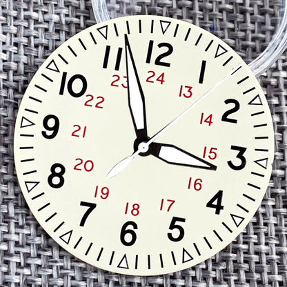 Vintage Pil ot Watch Dial 33.5mm for NH 35 NH 36 NH 38 NH 70 E TA2824 PT 5000 Nologo Dial Face D iver Watch Mod Luminous Hand Watch Part