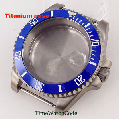 Titanium Watch Case 40mm Sub Diver  200m Waterproof Fit for NH35 NH36 ETA2824 PT5000 Antiallergry Sapphire Crystal Screw-in Crown