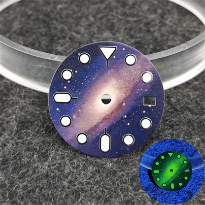 NH35 Watch dial starry sky lunar star Watch faces with Green Luminous Conversion Watch Accessories for NH35 / NH34 Movement