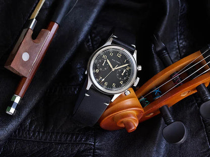 Baltany Military Chronograph Man S5054 Retro Style Quartz Watch Leather Strap Sapphire Glass 5ATM Waterproof Multifunction Watch