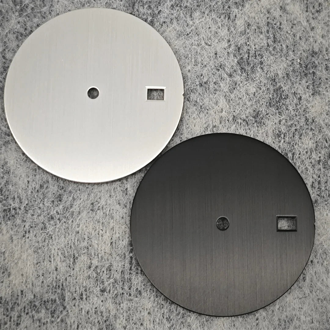 30.5mm Solid Color Watch Dial for NH35 Movement Vertical Pattern Mechanical Watch Faces DIY Watch Repair Accessories