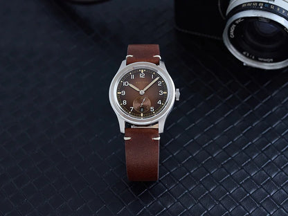 39MM Retro WW2 Military  S2081 Gradual Brown Dial ST1731 Movement 100M Waterproof  D12 Homage Field Watch