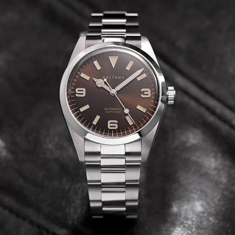 Baltany 39MM Explorer Watches Man S4035 NH38 Automatic Stainless Steel Bracelet Waterproof 200m Luxury Mechanical Wristwatch Man