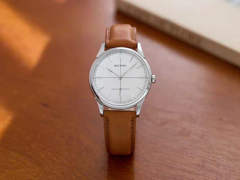 Baltany Dress Watchse Man S4092 Leather Straps Crosshair 38.5mm Dial Small Seconds Hand-Winding Mechanical luxury Wristwatches