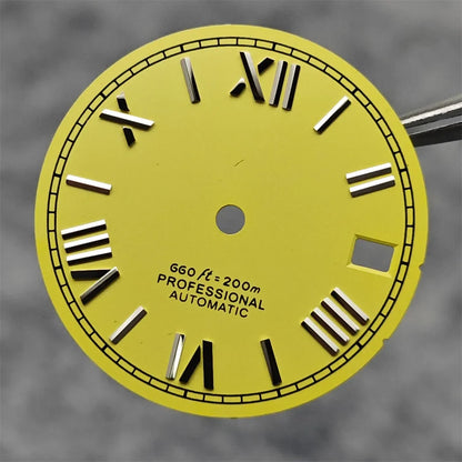 Suitable for NH35A/4R35 Movement Watch Dial 28.5mm Roman Numeral Surface Watch Faces Men's Watches Replacement Accessories