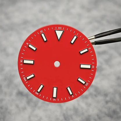 Enameled 28.5mm Watch Dial with Green Luminous Coloured Watch Faces for NH35/ ETA2836/ Japan 8215/ Mingzhu 2813 Movements