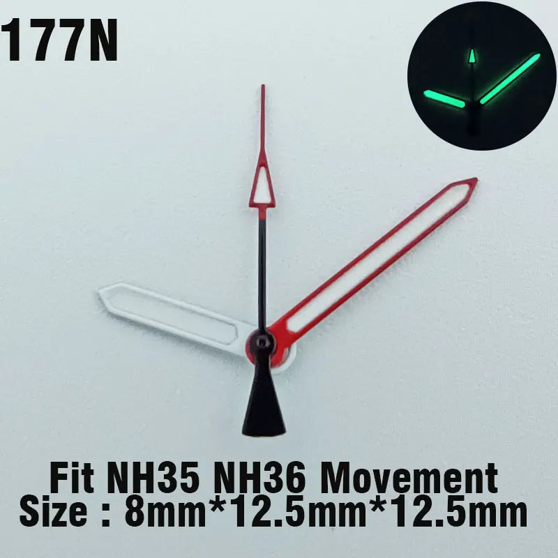 Watch hands NH series 35 36 hands Green glow in the dark hands seconds Watch accessories for NH series 35 36 movement assembly