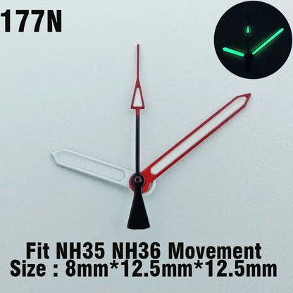 Watch hands NH series 35 36 hands Green glow in the dark hands seconds Watch accessories for NH series 35 36 movement assembly