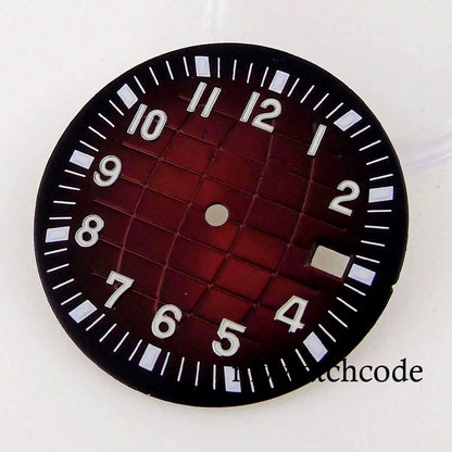 40mm Watch Case Glass Back Rubber Strap Dial Hands Set Fit NH35A NH36A Automatic Movement Sapphire Glass