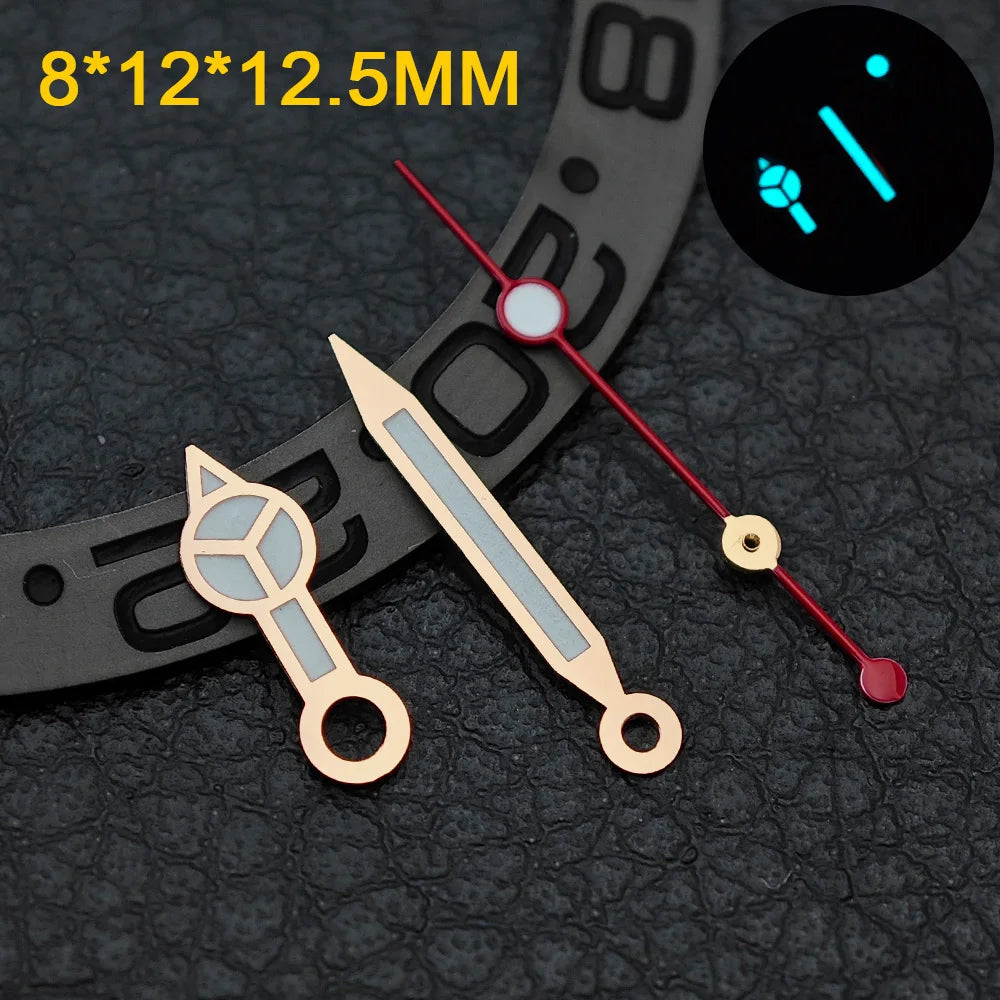 Watch hands NH36  Black/Rose Gold Watch Accessories Watch pointer N H35 NH36 Hands Blue Green/Green Glow fits for N H35