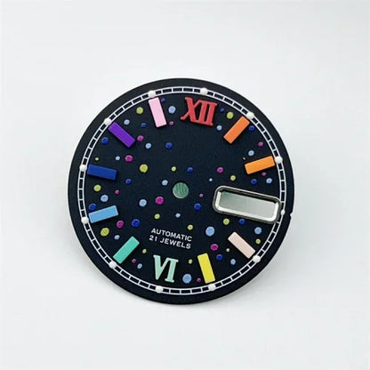 28.5mm Watch Dial Modification Watch Accessories Color Surface Mechanical Diving Watch Faces for Japan NH35/NH36 Movement