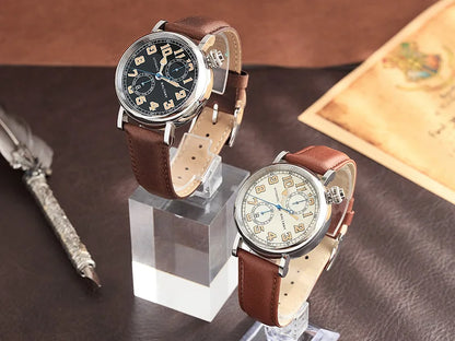 Customizable Baltany 41mm Polit Watch Man S6047 5ATM AR Sapphire Homage A-7 1935 Avigation Miyota 9122 Automatic Swiss Lume