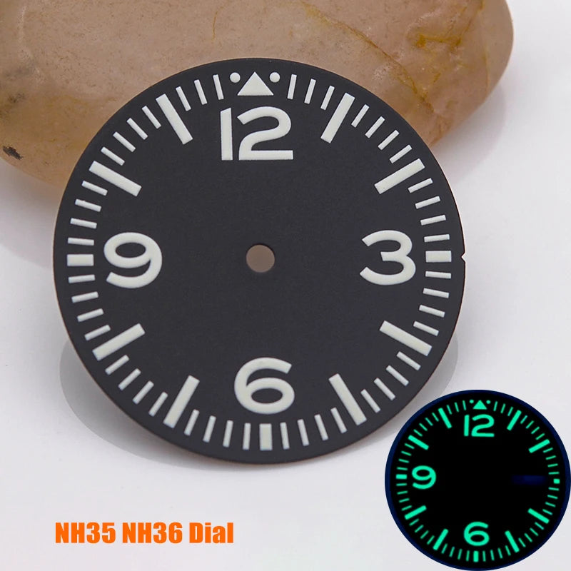 28.5mm Watch Dial NH35 NH36 Dial fit For SKX007 SPRD 6105 Tuna SPB185 SPB187 Watch Cases Feet 3.0 3.8 4.1 Green Luminous Dial