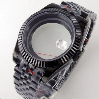 Silver / Black Fluted Watch case Luxury 36mm/39mm Sapphire watch case Two Tone case 10BARS fit NH35 NH36 NH34 ETA2824 2836 Miyota8215 PT5000 DG2813 3804 movement