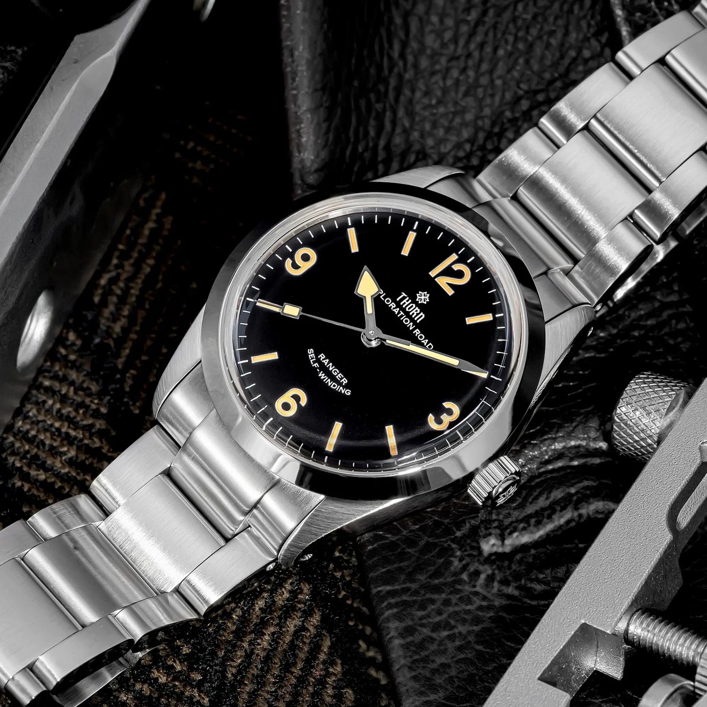 THORN T003 34mm Retro Watch PT5000 Automatic Dome Sapphire Luminous 10Bar dress explorer