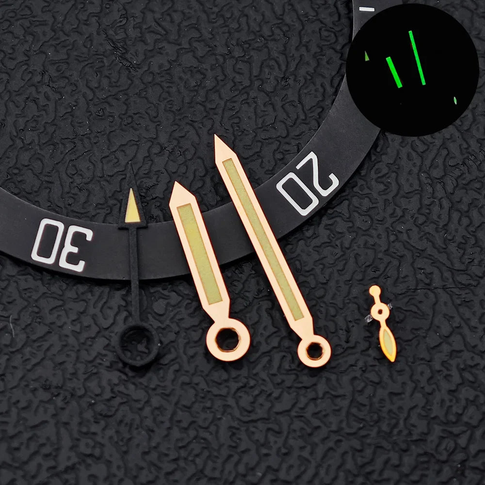 33.9/36.5mm Diameter Green Luminous Sterile Dial for Seagull GMT ST2557/ST2555 Movement with Single Calendar,Custom DIY logo