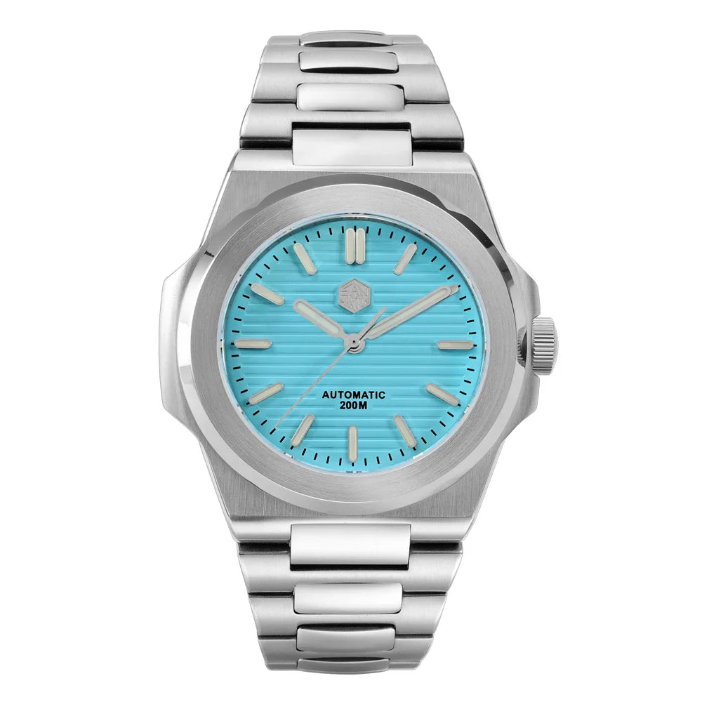 San Martin SN0076 42mm PT5000 Sw200 Automatic Dress Watch 20bar AR Sapphire BGW9 Lume