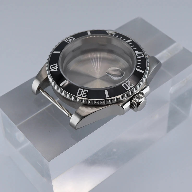 NH35 40mm SUB Black Ceramic Insert Watch Case Sapphire For NH34 NH35 NH36 NH38 4R36 Miyot8215 ETA2824 Movement 20ATM Waterproof