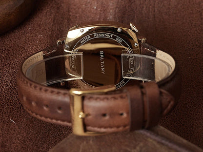 Baltany Dress Watch Man 4046G ST1701 Automatic Gold Case Stainless Steel Square Retro 1921 Homage Mechanical Wristwatch Man