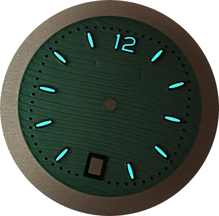 NH35 Dial PP Dial 30.5mm BGW9 Blue Luminous Watch Face for Parrot Watch Modification Accessories Fit NH35 NH36 Movement