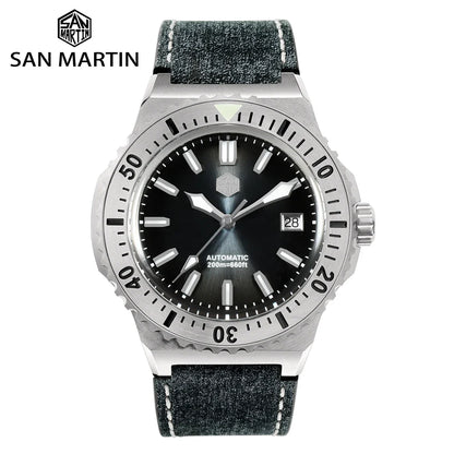 San Martin Diver SN0055G 42mm PT5000 SW200 Automatic Watch AR Sapphire 20Bar BGW-9 Lume