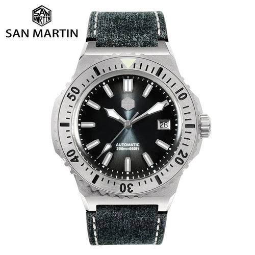 San Martin Diver SN0055G 42mm PT5000 SW200 Automatic Watch AR Sapphire 20Bar BGW-9 Lume