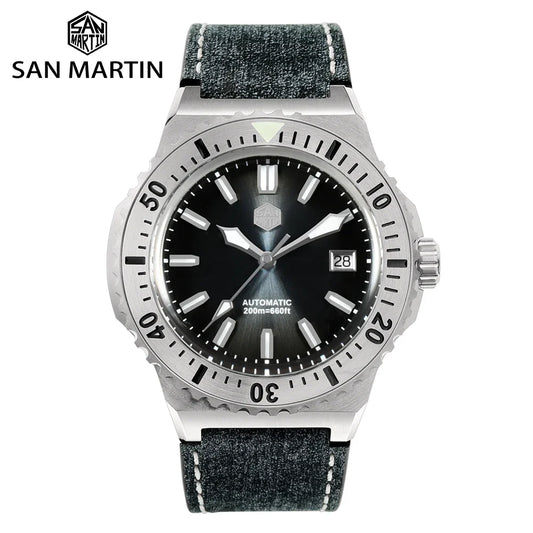 San Martin Diver SN0055G 42mm PT5000 SW200 Automatic Watch AR Sapphire 20Bar BGW-9 Lume