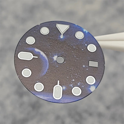 NH35 Watch dial starry sky lunar star Watch faces with Green Luminous Conversion Watch Accessories for NH35 / NH34 Movement