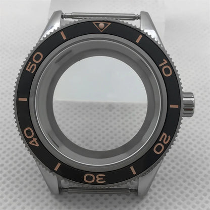 Fifty Fathom Case 41.5mm stainless steel case ceramic bezel sapphire glass with NH35 36 NH34 ETA2824 PT5000 movement watch replacementparts