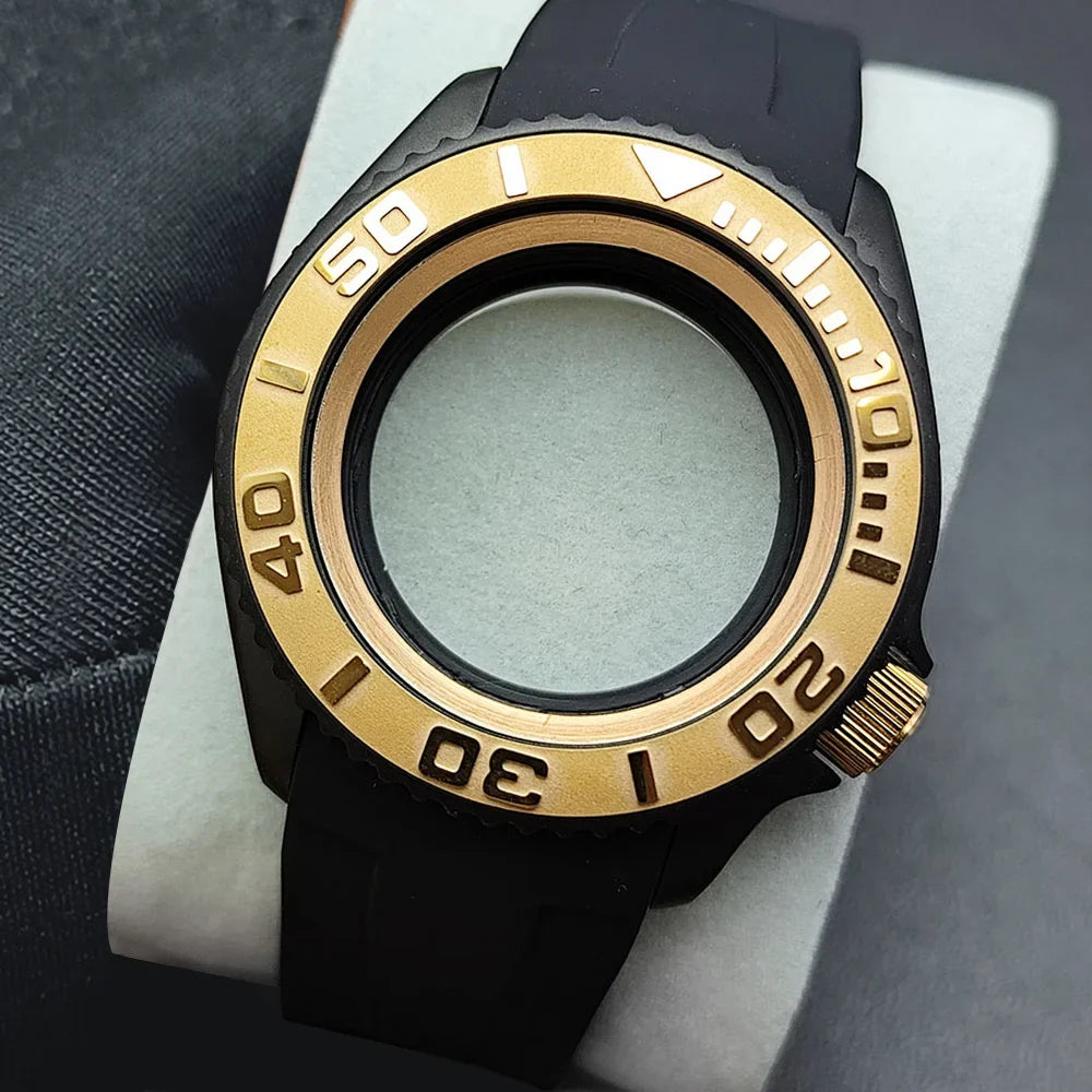 NH35 Case 42mm High-quality Yacht Master Steel Black Case NH35 NH36 Movement Case Watch Accessories Sapphire Glass 22mm Band