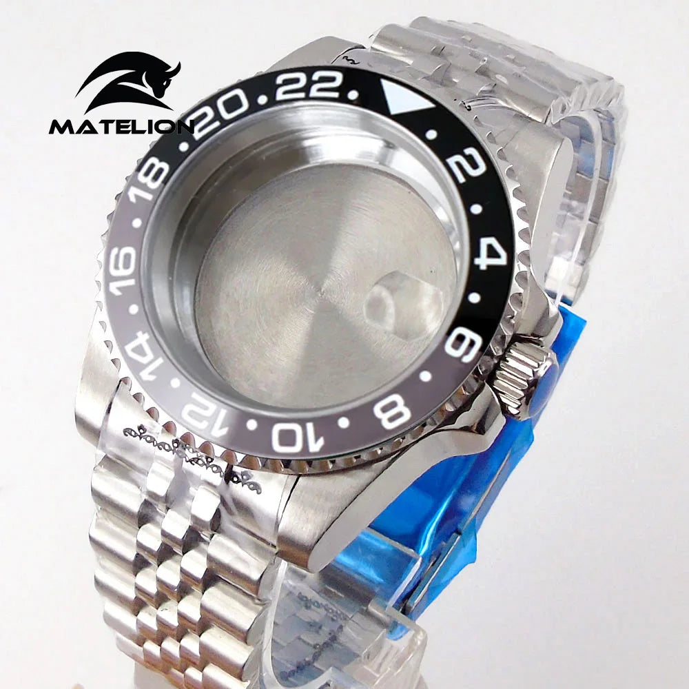Matelion 200M Diving Case 40mm Fit NH35 NH36 NH34 GMT ETA 2824 PT5000 Watch Case Jubilee Bracelet Sapphire Glass Slide Buckle