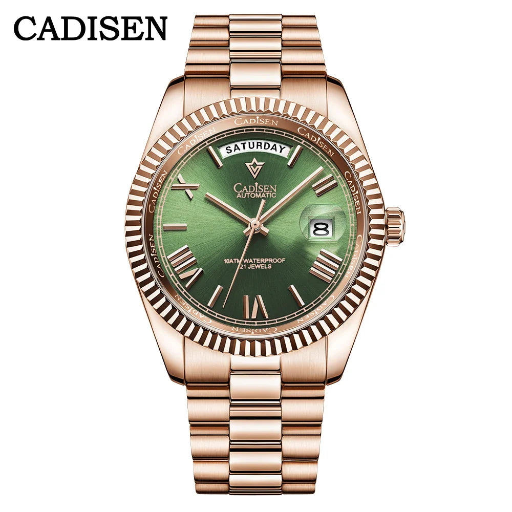 CADISEN C8185 DD40 Day-Date Watch Meteorite Dial  MIYOTA 8285 40MM Sapphire 10Bar