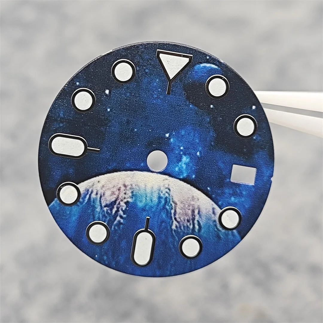 NH35 Watch dial starry sky lunar star Watch faces with Green Luminous Conversion Watch Accessories for NH35 / NH34 Movement