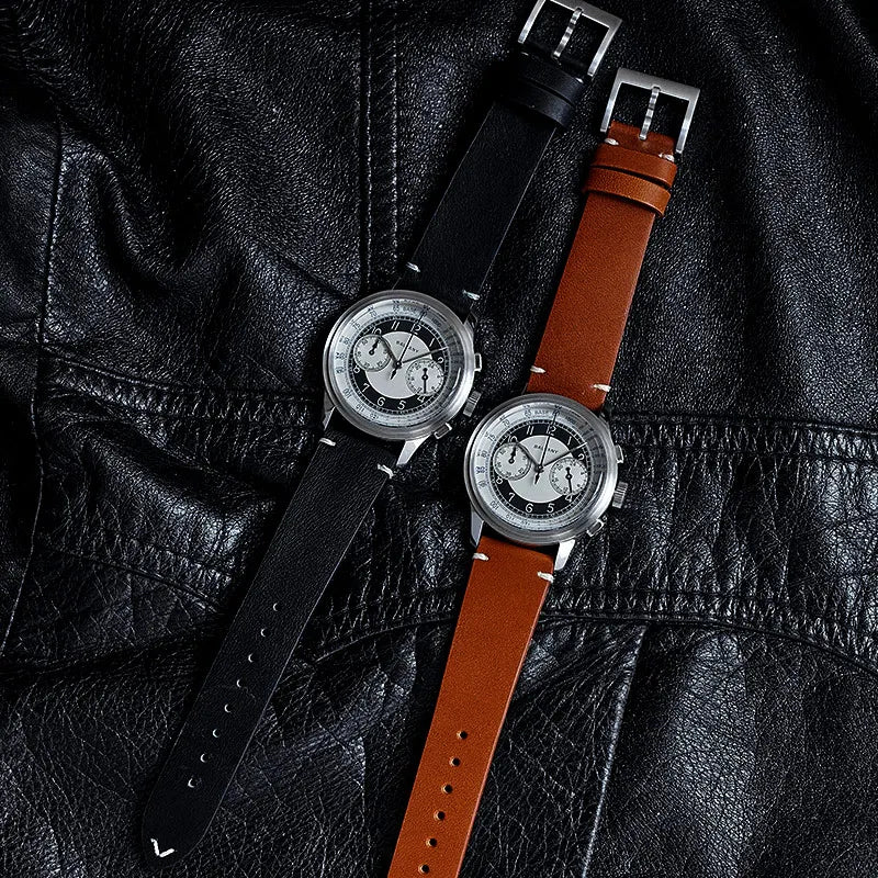 Baltany 39MM Tuxedo Chronograph Man S5050 Sapphire Crystal 50M Waterproof Stainless Steels Retro  Quartz Dress Watches For Man